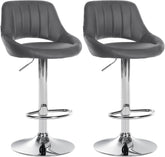 2er Set Barhocker Milet Kunstleder C - grau