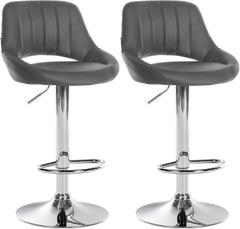 2er Set Barhocker Milet Kunstleder C - grau