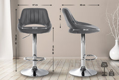 2er Set Barhocker Milet Kunstleder C - grau