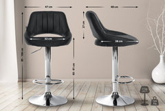 2er Set Barhocker Milet Kunstleder C - schwarz