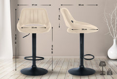 2er Set Barhocker Milet Kunstleder B - creme