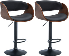 2er Set Barhocker Portmore Kunstleder B - walnuss/schwarz