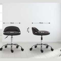 Arbeitshocker Teramo Kunstleder - schwarz