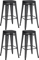 4er Set Barhocker Fletcher - schwarz