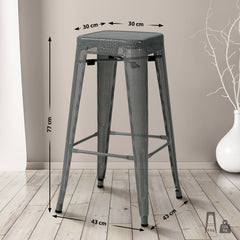 4er Set Barhocker Fletcher - grau