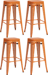 4er Set Barhocker Fletcher - orange