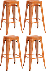 4er Set Barhocker Fletcher - orange