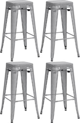 4er Set Barhocker Fletcher - silber