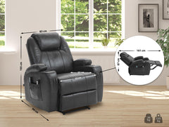 Sessel Hepler mit Massagefunktion Kunstleder - braun