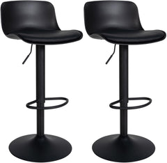 2er Set Barhocker Almada Kunstleder - schwarz