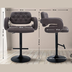 Barhocker Dublin STOFF schwarz - dunkelgrau