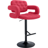Barhocker Dublin STOFF schwarz - rot
