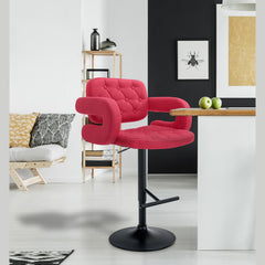 Barhocker Dublin STOFF schwarz - rot