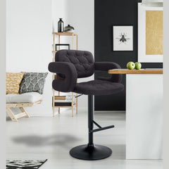 Barhocker Dublin STOFF schwarz - schwarz
