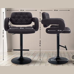 Barhocker Dublin STOFF schwarz - schwarz