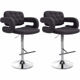 2er Set Barhocker Dublin Stoff C - schwarz