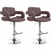 2er Set Barhocker Dublin Stoff C - braun