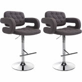 2er Set Barhocker Dublin Stoff C - dunkelgrau