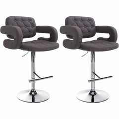 2er Set Barhocker Dublin Stoff C - dunkelgrau