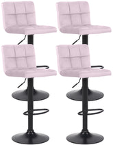 4er Set Barhocker Feni Samt - rosa