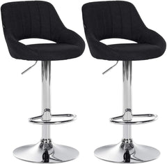 2er Set Barhocker Milet Stoff C - schwarz