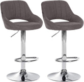 2er Set Barhocker Milet Stoff C - dunkelgrau