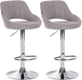 2er Set Barhocker Milet Stoff C - grau