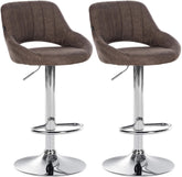 2er Set Barhocker Milet Stoff C - braun
