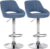 2er Set Barhocker Milet Stoff C - blau