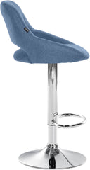 2er Set Barhocker Milet Stoff C - blau