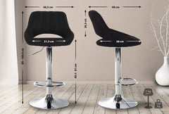 2er Set Barhocker Milet Stoff C - schwarz