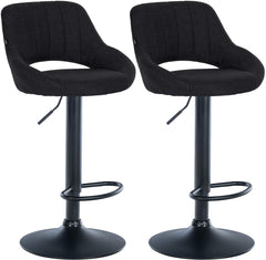2er Set Barhocker Milet Stoff B - schwarz