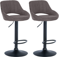 2er Set Barhocker Milet Stoff B - dunkelgrau