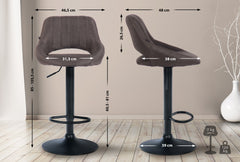 2er Set Barhocker Milet Stoff B - dunkelgrau