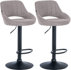 2er Set Barhocker Milet Stoff B - grau