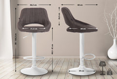 2er Set Barhocker Milet Stoff W - dunkelgrau