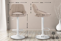2er Set Barhocker Milet Stoff W - taupe