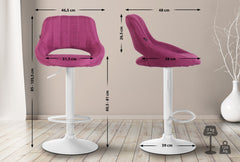 2er Set Barhocker Milet Stoff W - lila