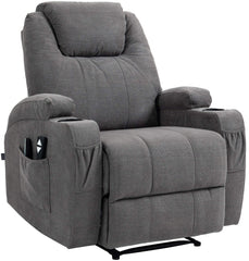 Sessel Hepler mit Massagefunktion Stoff - grau