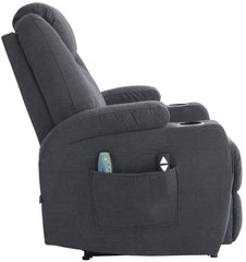 Sessel Hepler mit Massagefunktion Stoff - dunkelgrau