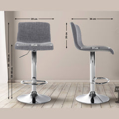 Barhocker Hoover Stoff C - hellgrau