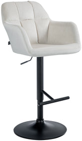 Barhocker Natoma Samt schwarz - creme