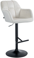 Barhocker Natoma Samt schwarz - creme