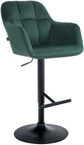 Barhocker Natoma Samt schwarz - gr�n