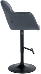 Barhocker Natoma Samt schwarz - dunkelgrau