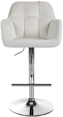 Barhocker Natoma Samt chrom - creme