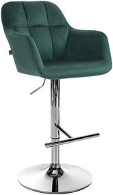 Barhocker Natoma Samt chrom - gr�n