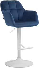 Barhocker Natoma Samt wei� - blau