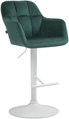 Barhocker Natoma Samt wei� - gr�n