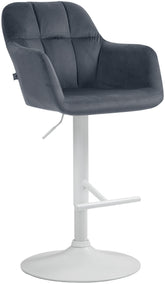 Barhocker Natoma Samt wei� - dunkelgrau